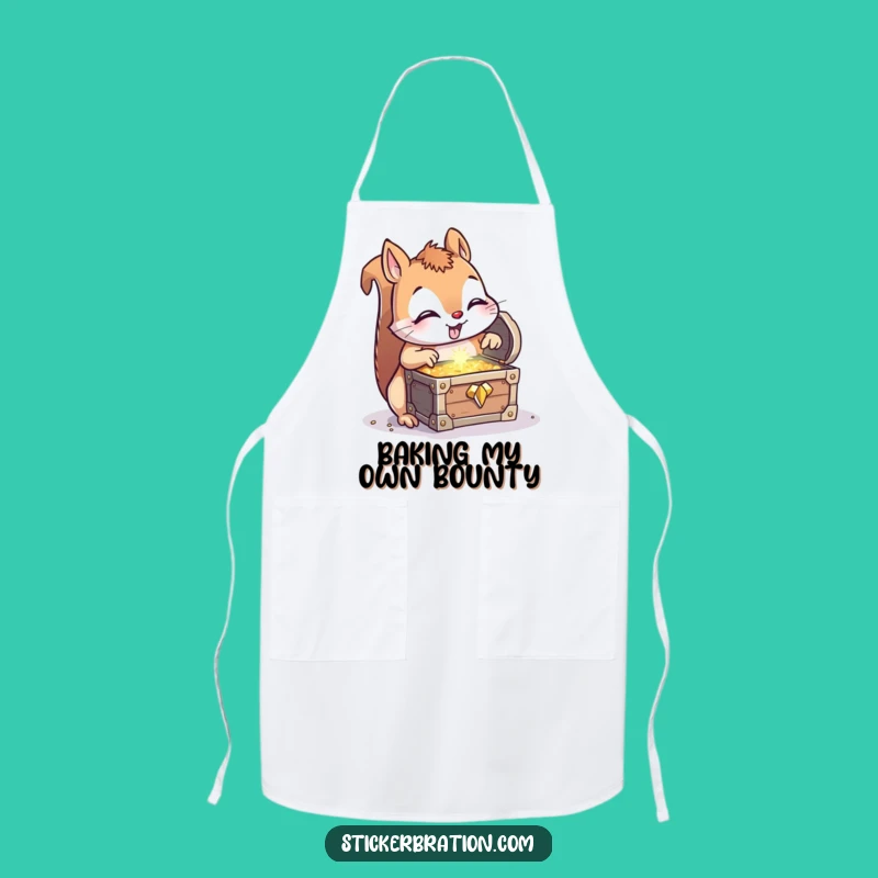 Funny Squirrel Treasure Apron - Cook with Curiosity, Hilarious Kitchen Gift!