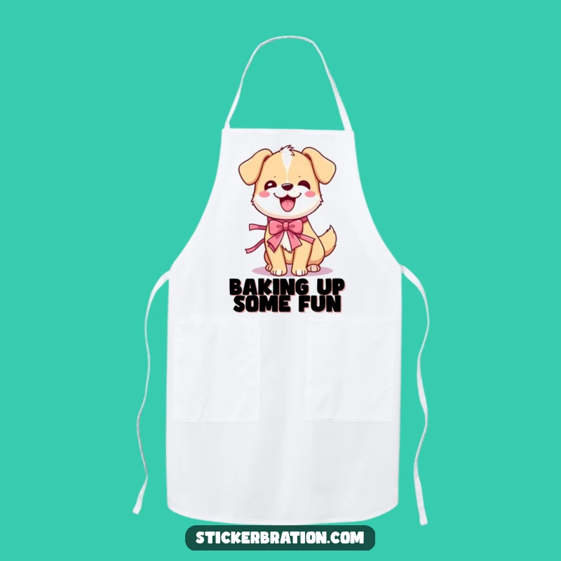 Funny Dog Wiggle Apron: Cute Cartoon Chef Pup Party Ready, Hilarious Kitchen Gift