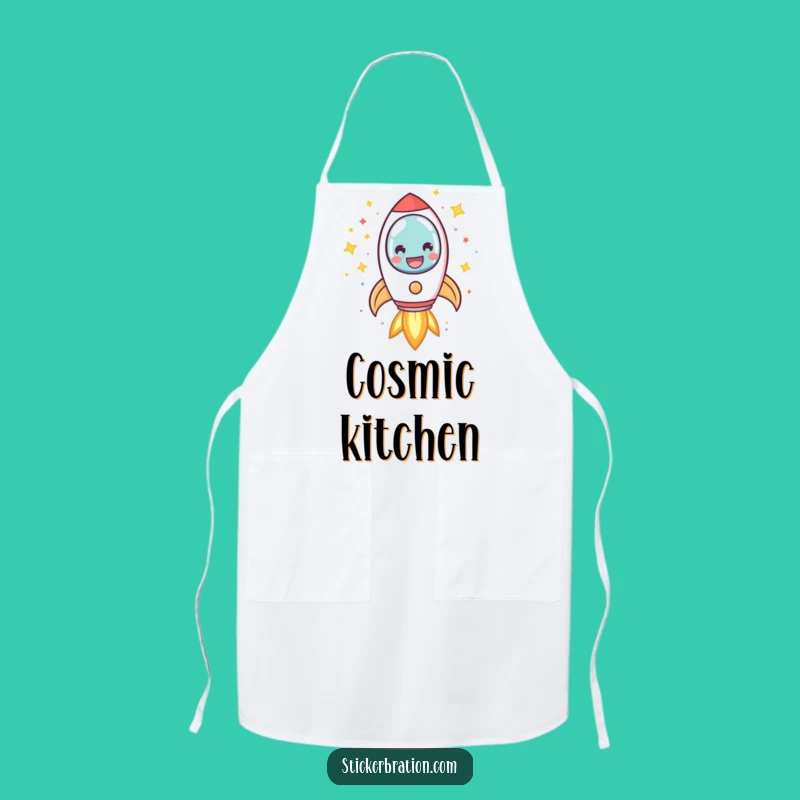 Funny Rocket Blast Off Apron: Cook Up a Storm with Stellar Flair