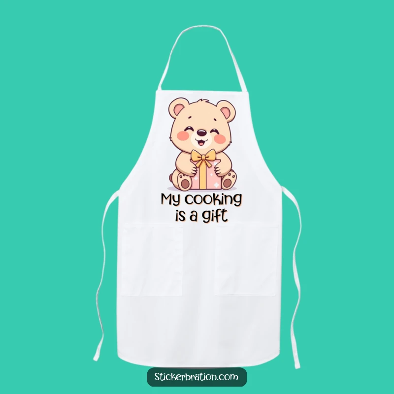 Funny Bear Cub Gift Apron: Cook with Excitement and Hilarious Flair