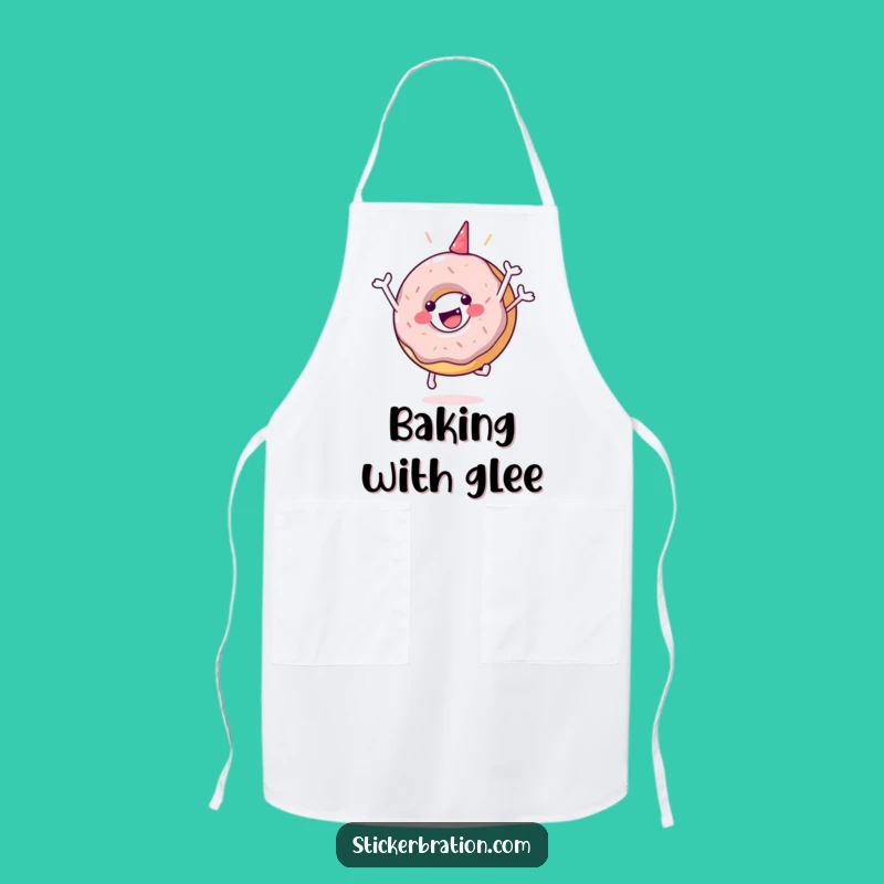 Funny Donut Jump Apron: Happy Baker Gift, Perfect for Celebratory Cooking