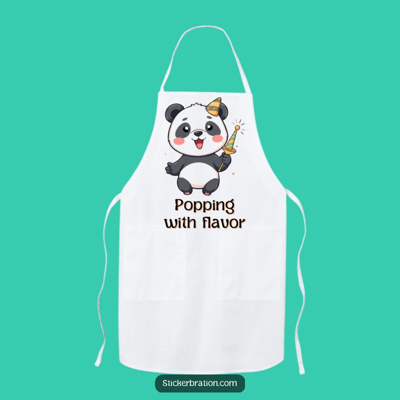 Funny Panda Party Popper Apron: Cook Up Some Fun in the Kitchen