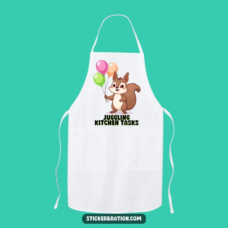 Funny Squirrel Chef Apron: Mischievous Character Kitchen Fun, Hilarious Gift!