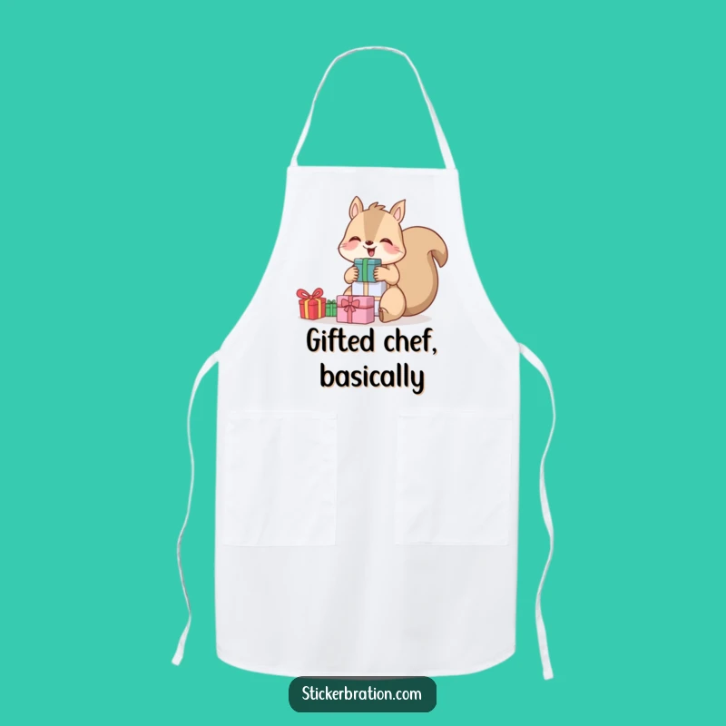 Funny Squirrel Apron: Giggling Gift Wrapper, Humorous Kitchen Fun