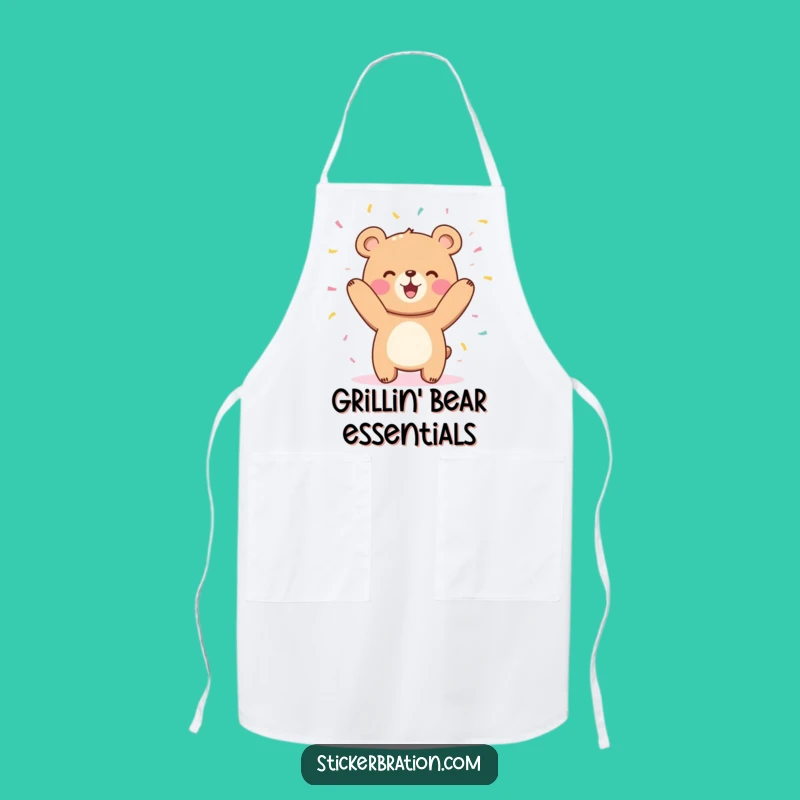Funny Bear Confetti Apron - Kitchen Fun & Celebration Gift