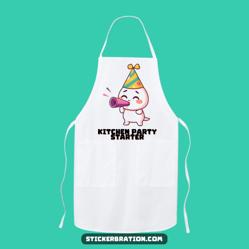 Funny Party Hat Chef Apron: Festive Kitchen Wear for Joyful Cooks