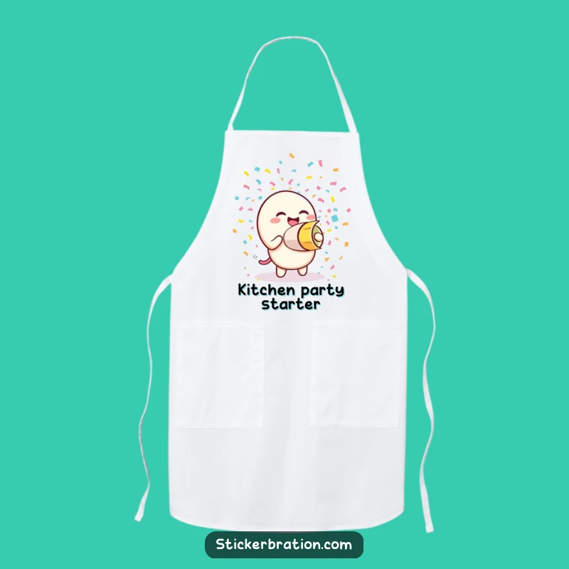 Funny Giggling Confetti Cannon Apron: Cook Up Fun with Festive Flair
