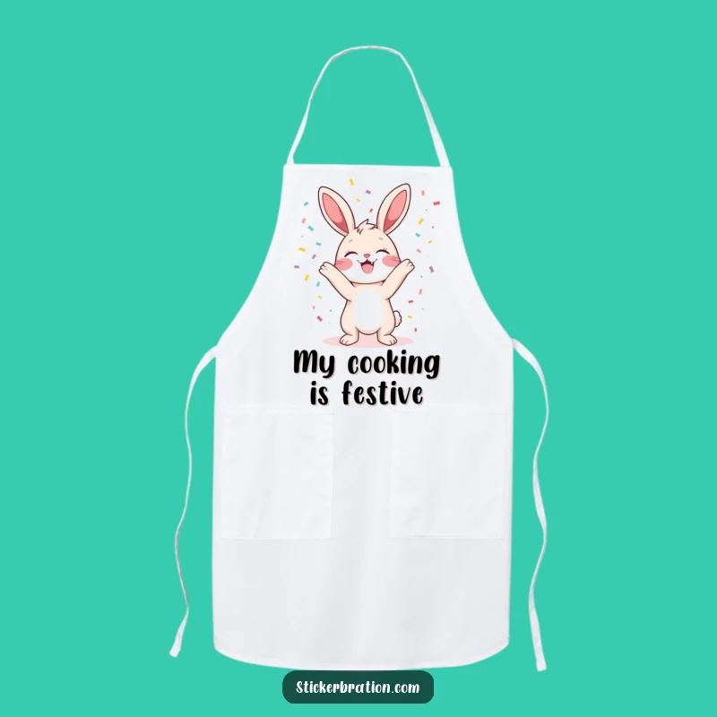 Funny Bunny Confetti Apron: Cook Up Laughs with this Hilarious Kitchen Wear