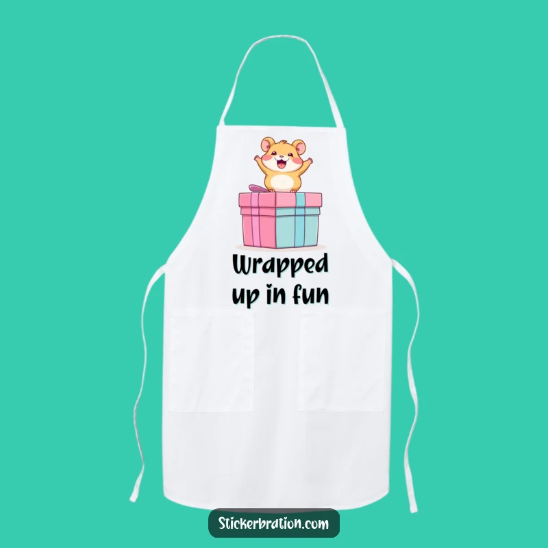 Funny Hamster Apron: Kitchen Gift for Excited Rodent Lovers Cooking with Presents!
