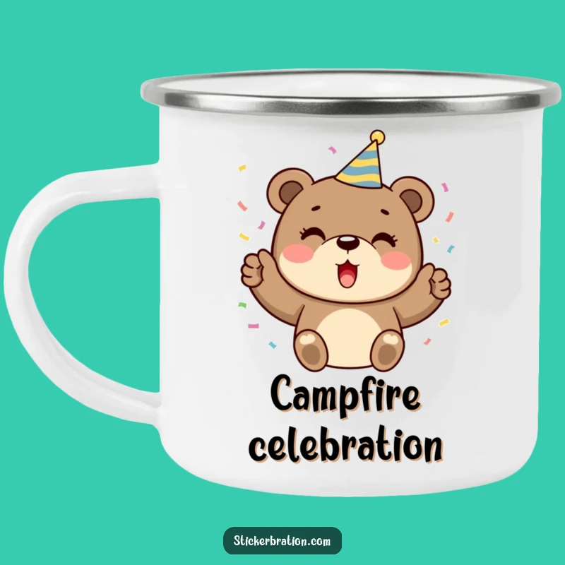 Funny Bear Party Camping Mug: Celebrate Outdoors in Style