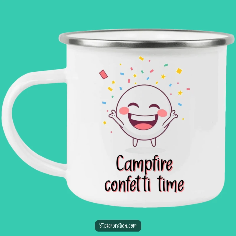 Funny Confetti Camp Mug: Cheerful Drinkware for Outdoor Celebrations