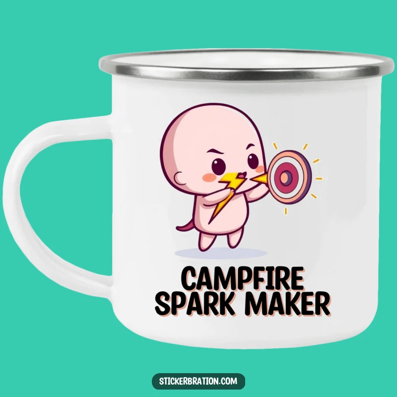 Funny Lightning Bolt Camping Mug: Outdoor Target Adventure, Perfect Gift