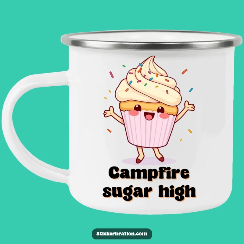Durable Funny Dancing Cupcake Camping Mug, Your Sweet Companion Outdoors
