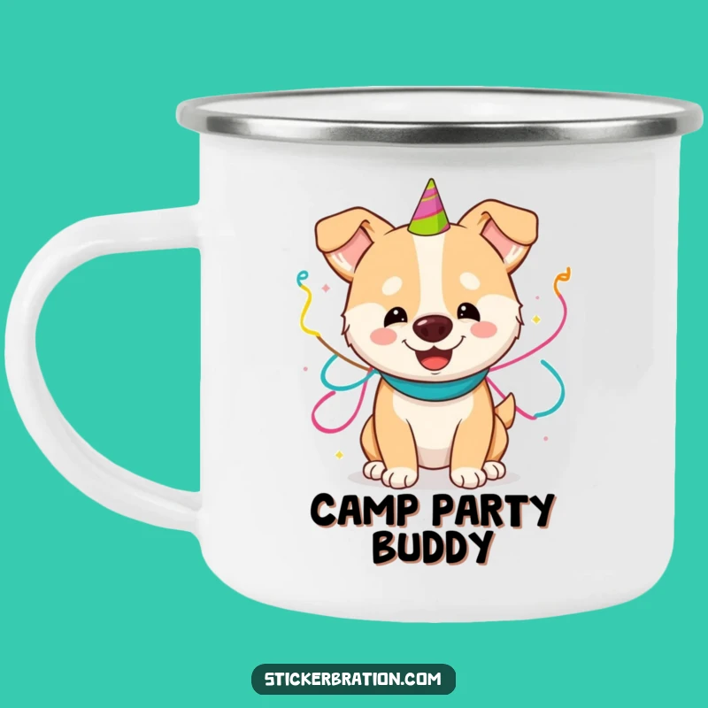 Funny Dog Party Camping Mug: Celebrate Outdoors with Your Pup