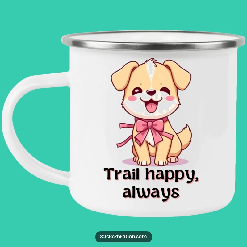 Funny Dog Wiggle Camping Mug: Durable Cartoon Canine Outdoor Sip, Hilarious Gift