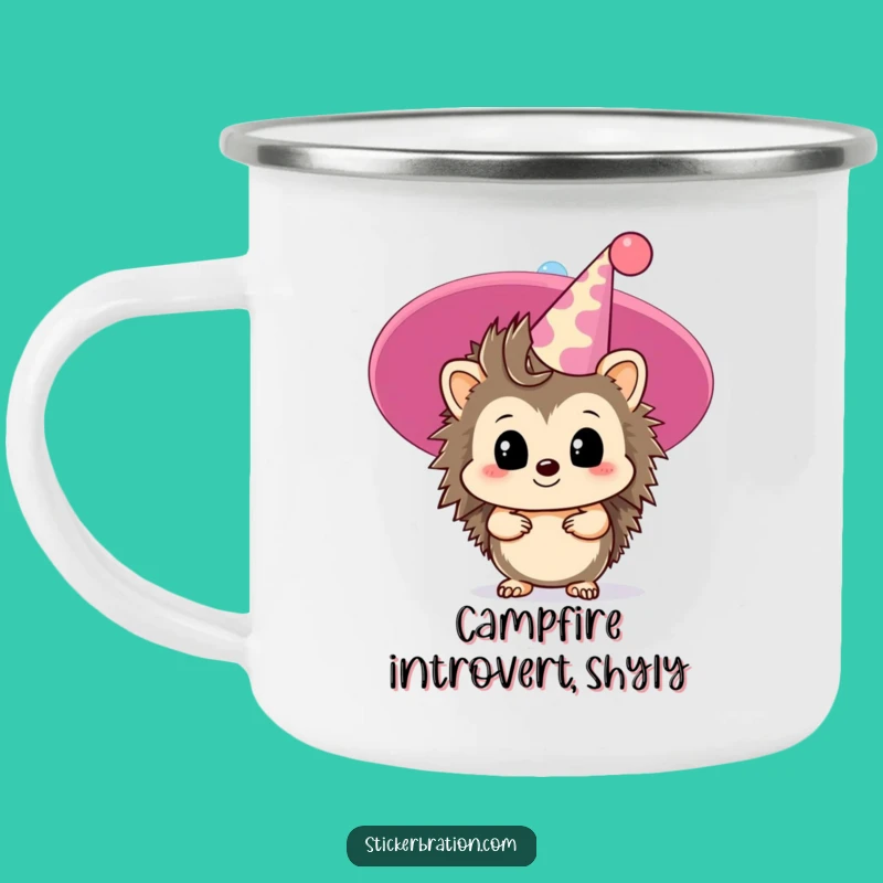 Funny Hedgehog Shy Party Camping Mug: Your Subtle Outdoor Companion