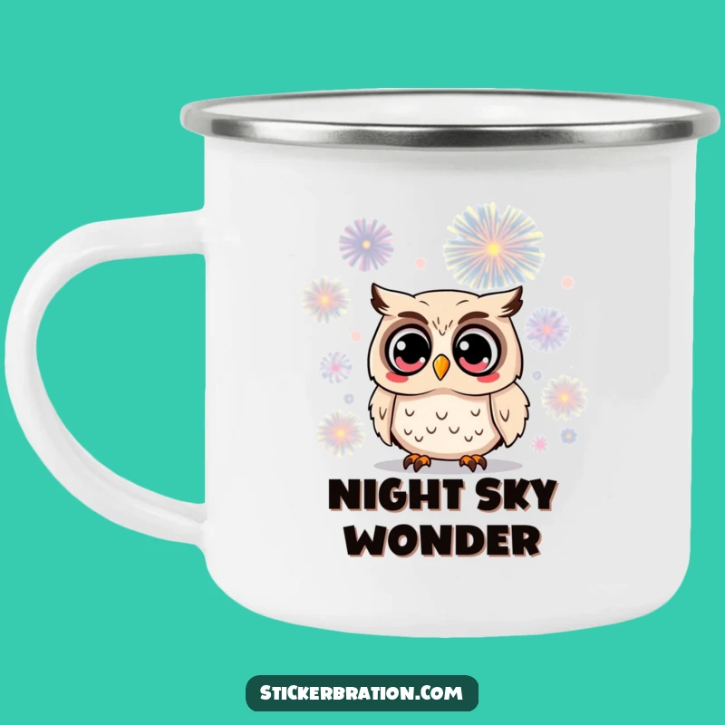 Funny Owl Adventure Mug: Surprised Character Campfire Fun, Hilarious Gift!