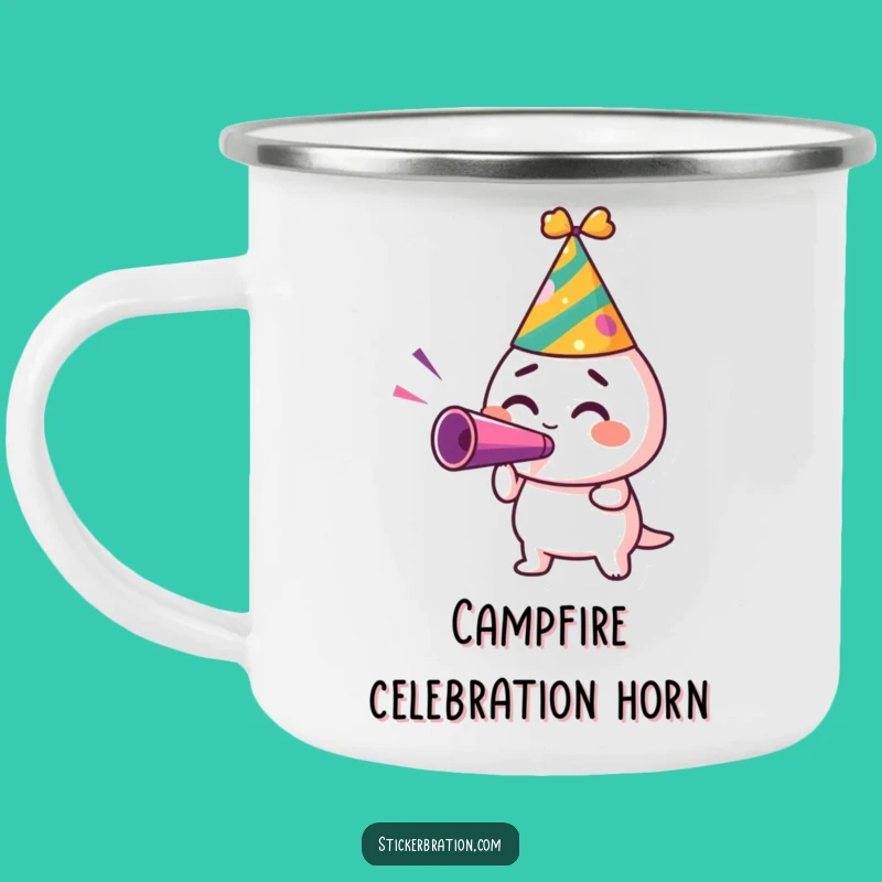 Funny Party Hat Camp Mug: Festive Drinkware for Outdoor Celebrations
