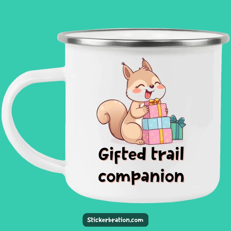 Funny Giggling Squirrel Gifts Camping Mug: Joyful Sips and Cheerful Adventures