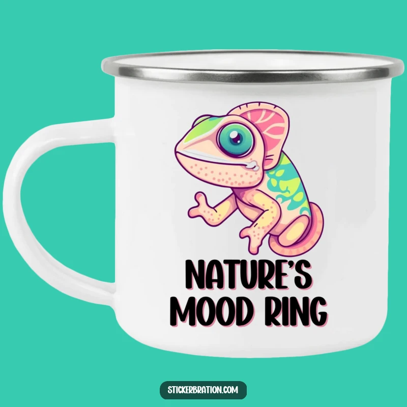 Funny Chameleon Camping Mug: Cute Joyful Color-Changer, Outdoor Humorous Gift