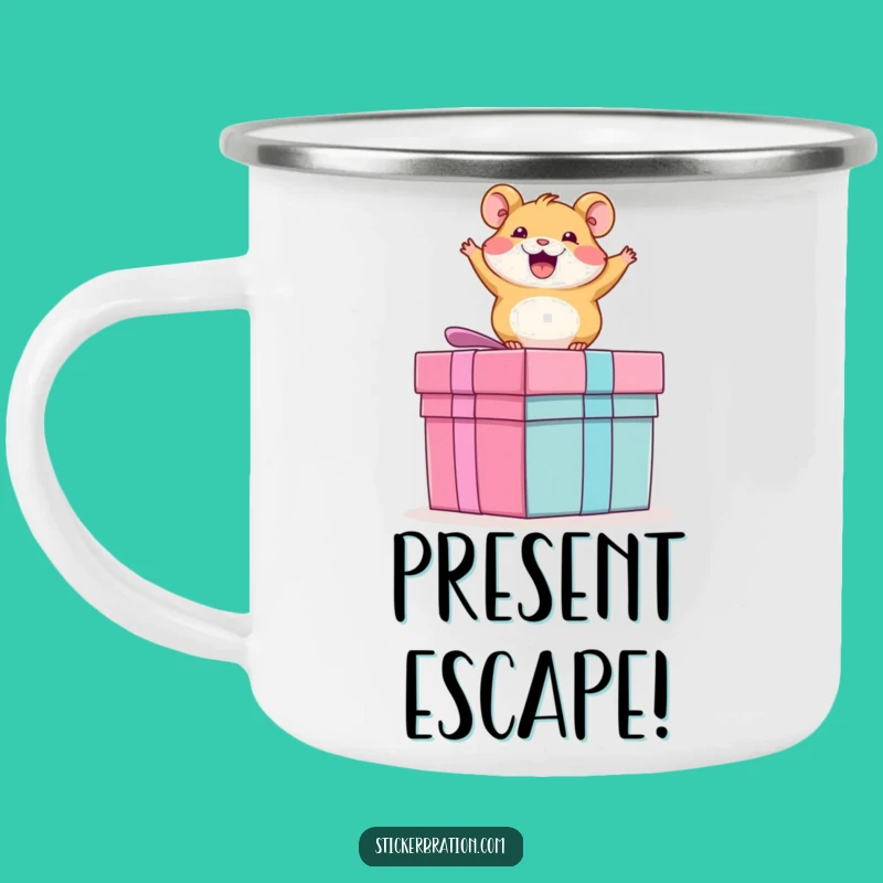 Funny Hamster Camping Mug: Durable Gift for Excited Rodent Adventurers with Presents!