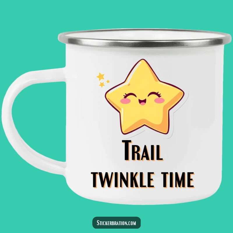 Funny Winking Star Camping Mug: Enjoy Your Adventures with a Sparkly Companion