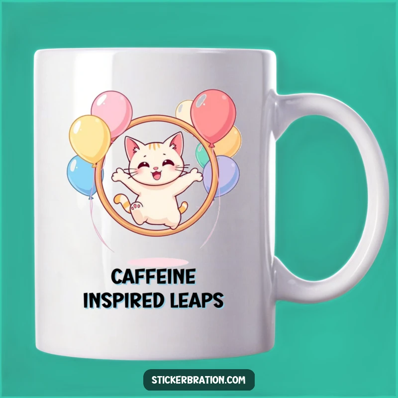 Funny Cat Balloon Hoop Mug: Purrfectly Playful, Your Joyful Gift!