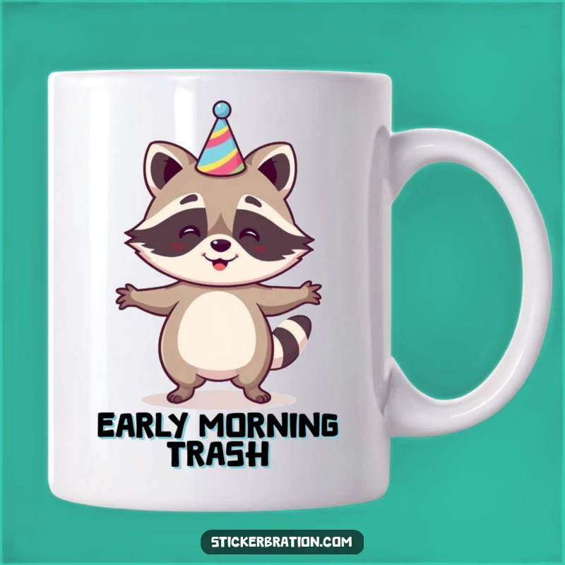 Funny Raccoon Jig Mug - Happy Party Animal Dance, Perfect Funny Gift for Celebration!