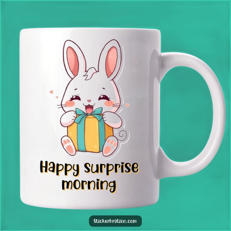 Funny Bunny Gift Mug: Excited Character, Perfect Present Surprise Gift!