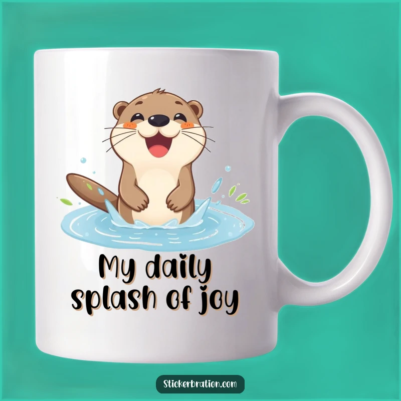 Funny Otter Splashing Mug: Embrace Joyful Moments with this Hilarious Gift