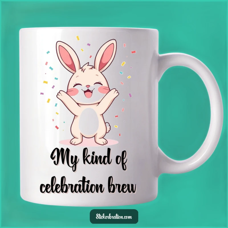 Funny Bunny Confetti Mug: A Hilarious Celebration Gift for Joyful Moments