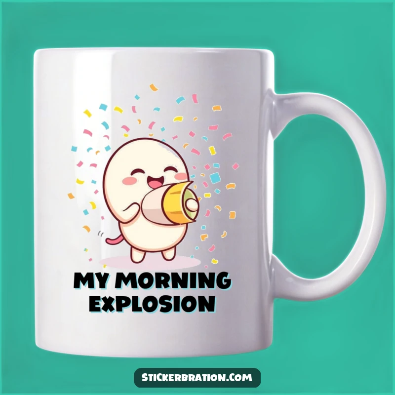 Funny Giggling Confetti Cannon Mug: A Hilarious Blast of Joyful Celebration Gift