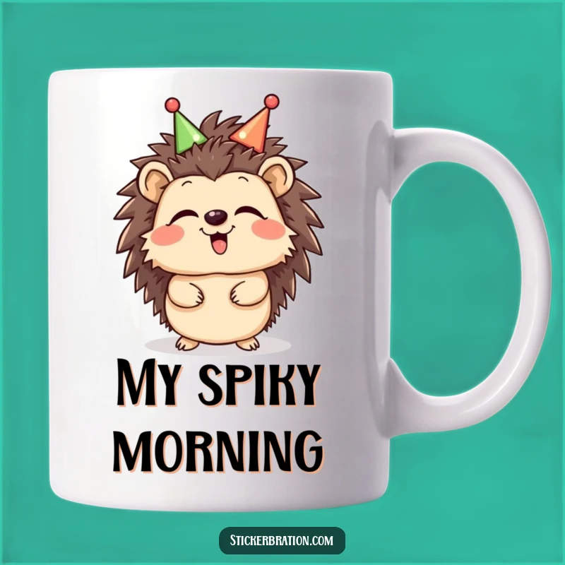 Funny Hedgehog Giggle Mug - Happy Celebration Headband Gift, Perfect Funny Gift!