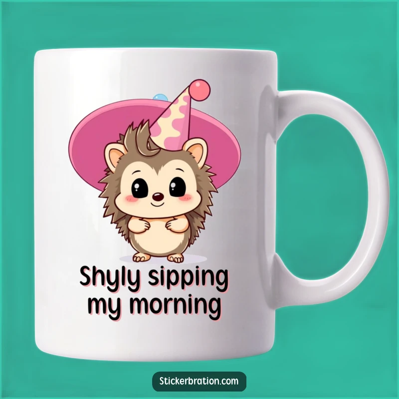 Funny Hedgehog Shy Party Mug: A Hilarious Gift for Introverted Celebrators