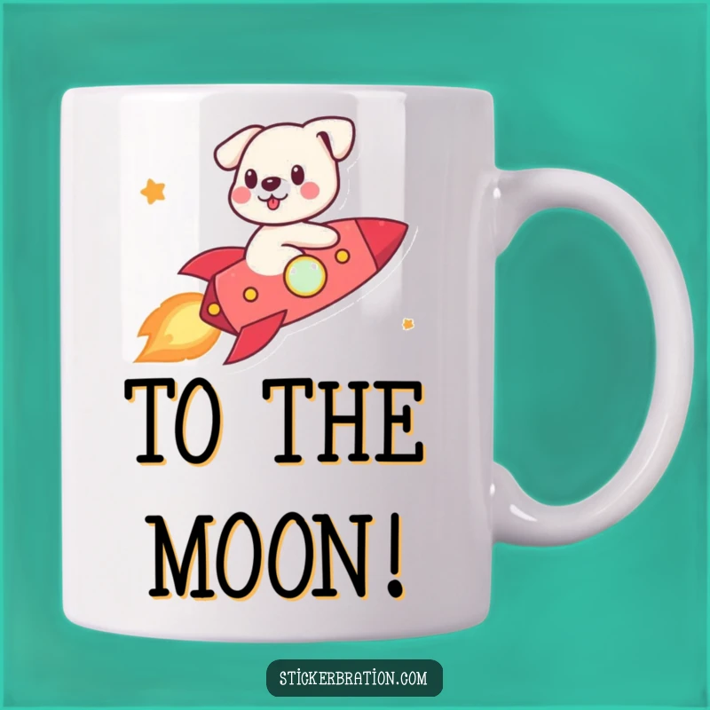 Funny Dog Rocket Mug: Blast Off with This Cute Character Gift for Adventurers