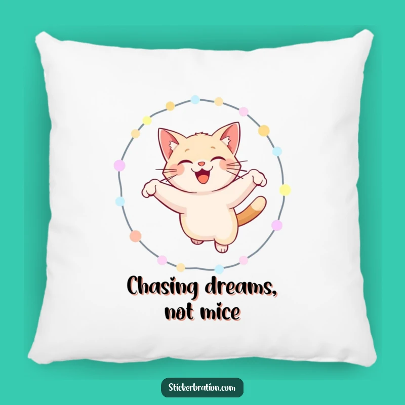 Funny Cat Hoop Lights Pillow - Hilarious Feline Comfort Gift