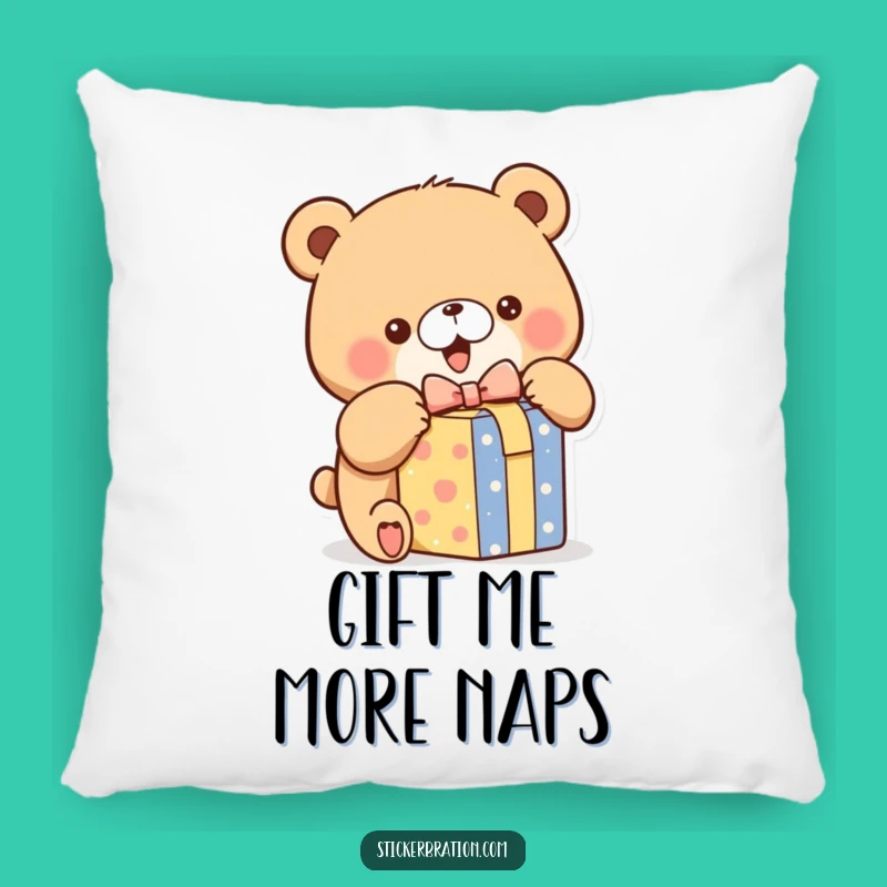 Funny Bear Unwrapping Pillow: Cozy Excited Gift Cushion for Relaxation