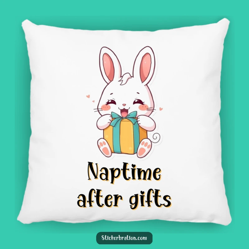 Funny Bunny Gift Pillow: Cozy Excited Character, Perfect Surprise Gift