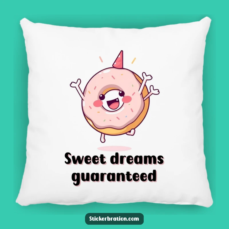 Funny Donut Jump Pillow: Cozy Celebration Comfort, Perfect Decorative Gift