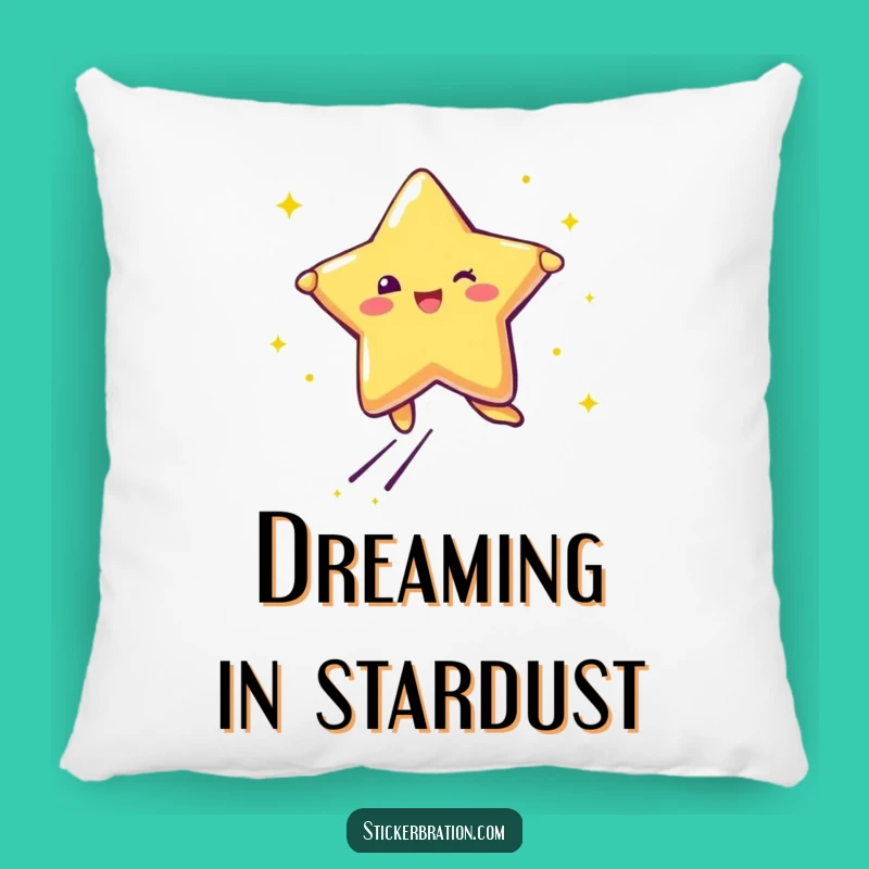 Funny Star Comfort Pillow: Cozy Cushion with Joyful Glitter Design