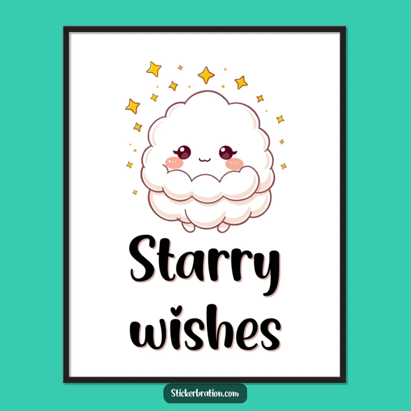 Funny Cloud Stars Digital Art: Instant Magic for Your Walls