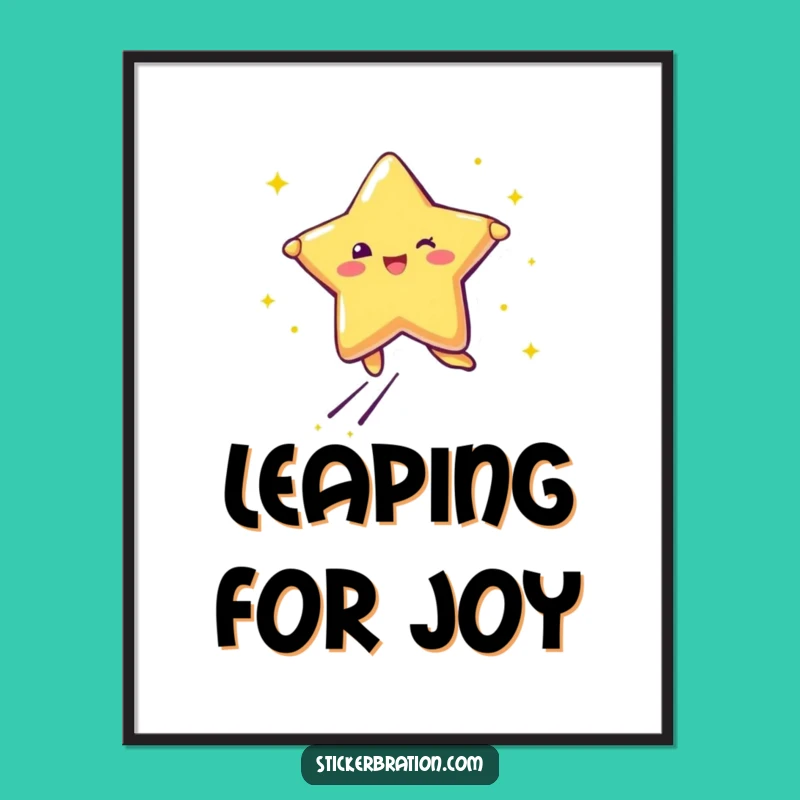 Funny Star Art Print: Instant Joyful Decor with Glittery Flair