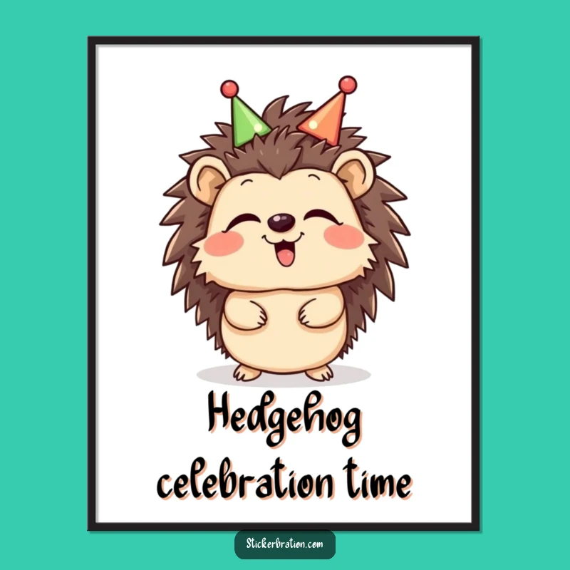 Funny Hedgehog Giggle Digital Art - Cheerful Printable with Headband, Perfect Funny Gift!