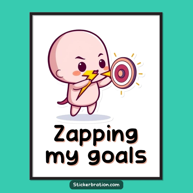 Funny Lightning Bolt Art Print: Playful Target Decor, Perfect Digital Gift