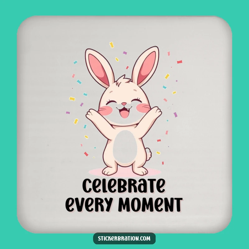 Funny Bunny Confetti Coasters: Protect Surfaces with Hilarious Party Style