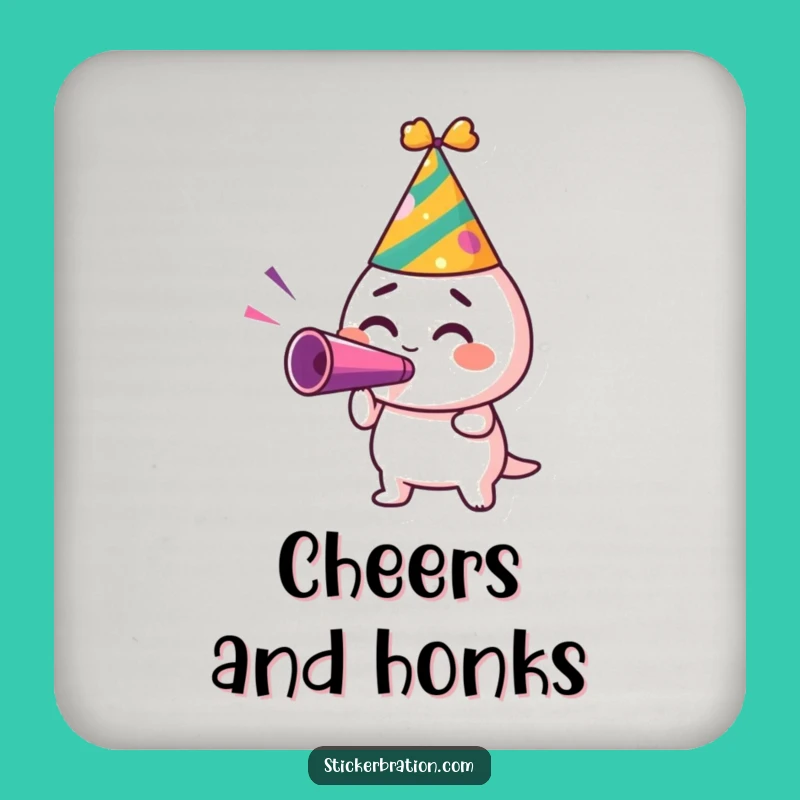 Funny Party Hat Coaster: Protect Surfaces with Festive Humor