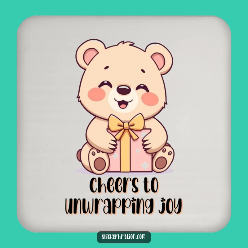 Funny Bear Cub Gift Coasters: Protect Surfaces with Cheerful Style