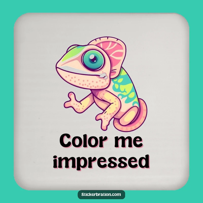Funny Chameleon Coaster: Cute Joyful Color-Changer, Protect Furniture Humorous Gift