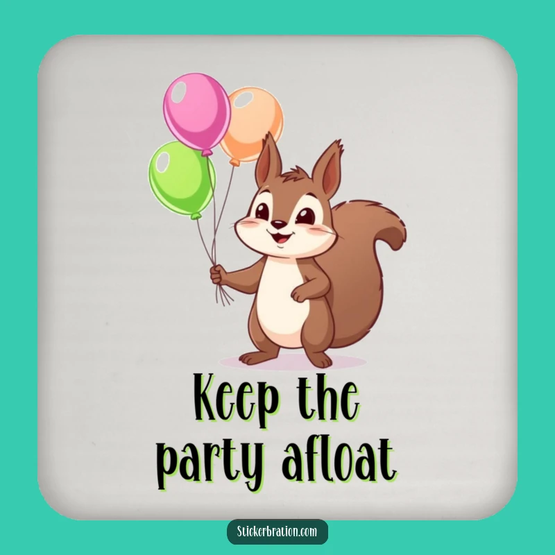 Funny Squirrel Balloon Coaster Set: Mischievous Character Protection, Hilarious Gift!
