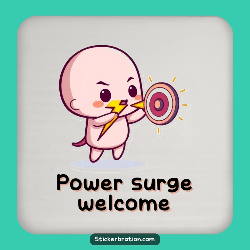 Funny Lightning Bolt Coaster: Playful Target Saver, Perfect Drink Gift